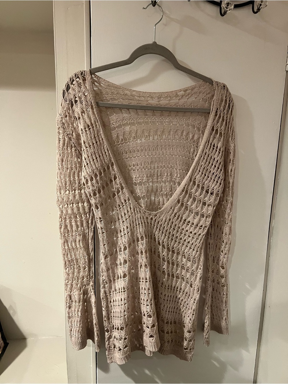Beige Knit Cover Up - Picture 4 of 4
